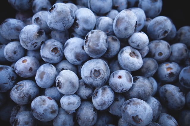 bulk lot of frozen blueberries